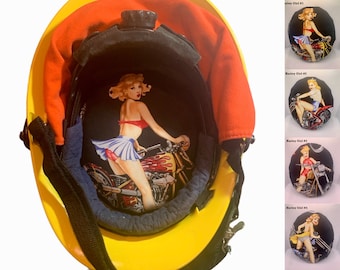 Fire Helmet Lid-Fits Phenix Technology, Cairns, MorningPride Ben 2, Lion and Bullard helmets. Style "Harley Girl"