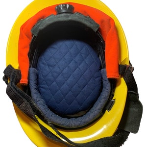 Fire Helmet Lid-Fits Phenix Technology, Cairns, MorningPride Ben 2, Lion and Bullard helmets. Style &quot;Quilted Blue&quot;