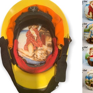Fire Helmet Lid-Fits Phenix Technology, Cairns, MorningPride Ben 2, Lion and Bullard helmets. Style &quot;Country Girl&quot;