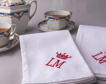 Napkins with crown/coronet of viscount and initials