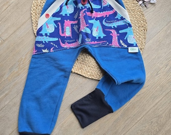 Cozy girls' and boys' pants/harem pants made of brushed winter sweat fabric, size 116/122, warm, grows with your child, warm toddler trousers, various styles