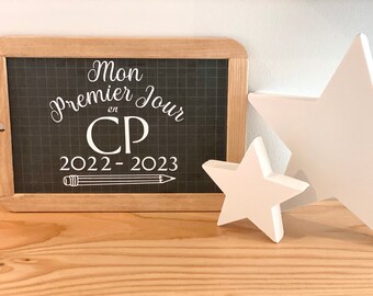 Personalisierte Vintage-Holzschiefertafel für den Schulbeginn