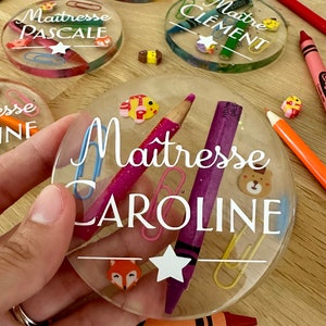resin coaster / paper pad for end-of-year gift for teacher / master / atsem / avs / nanny / childminder