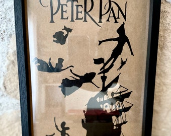 Met de hand ingelijste Peter Pan Disney poster