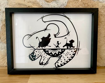 Póster enmarcado hecho a mano, El Rey León, Disney