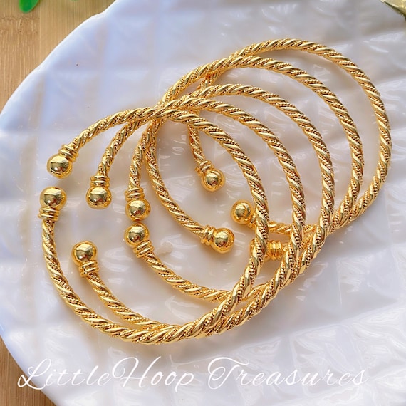 WAAZI Fine Jewelry 24K Gold Bracelet for Women Bangle Ethnic Style Charms  Filigree Peacock Bangle Bracelets and Bangles : Amazon.de: Fashion