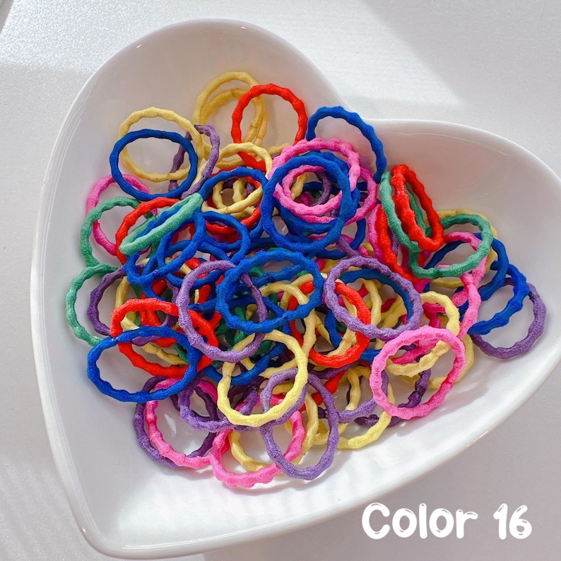 Gentle Baby Hair Ties | Soft Elastic Ponytail Holders, Set of 12 Color 16, Size 3/4”
