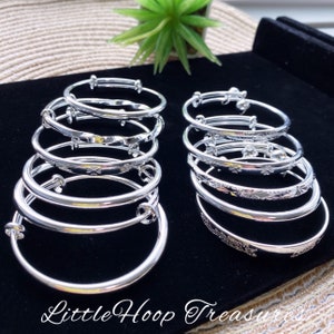 Girl silver Bangles, Fine silver bracelets, toddler bangles, gift for her, girl silver bracelets, silver bangles, baby adjustable bangles
