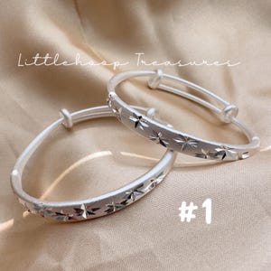 Silver Baby Bangles, Baby Bangles sterling silver, Baby girl bracelets, Silver girl bangles, gift for baby, baby bracelets