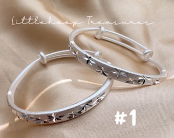 Silver Baby Bangles, Baby Bangles sterling silver, Baby girl bracelets, Silver girl bangles, gift for baby, baby bracelets