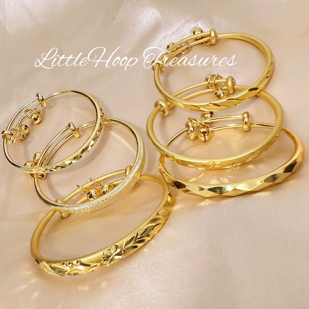 Children Gold Bangles, Toddler Gold Bangles, Toddler Gold Bracelet