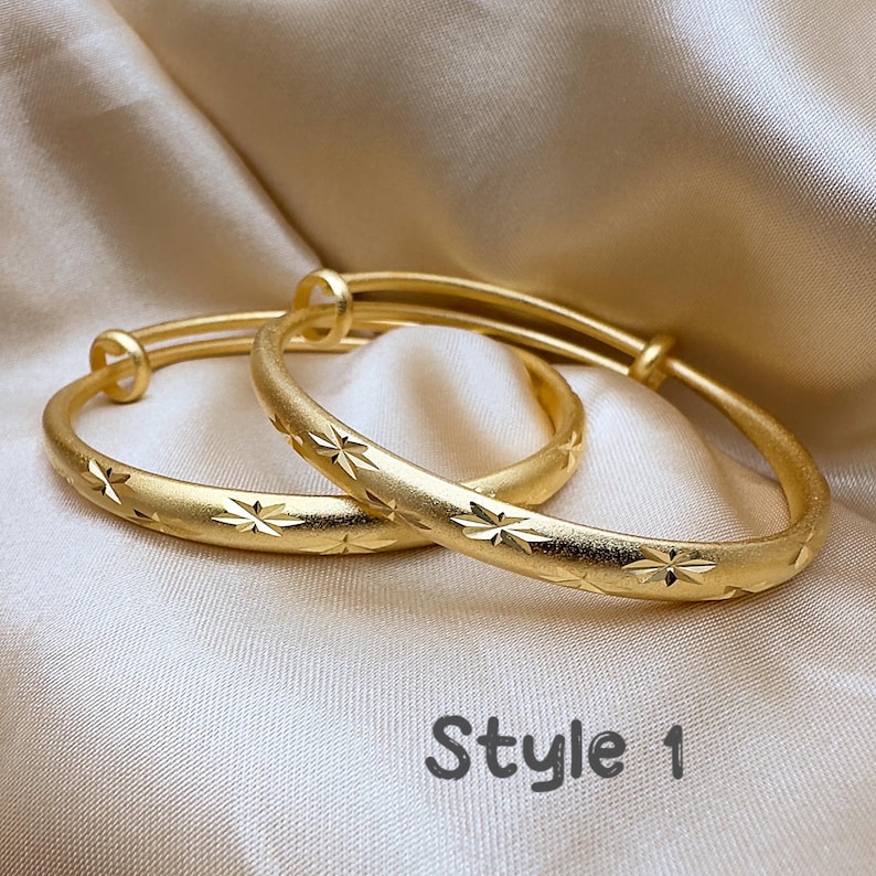 Baby Gold Filled Bangles, Gold Baby Bracelets, Toddler Bangles, Baby ...