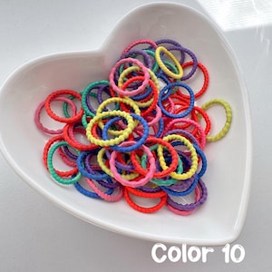 Gentle Baby Hair Ties | Soft Elastic Ponytail Holders, Set of 12 Color 10, Size 3/4”