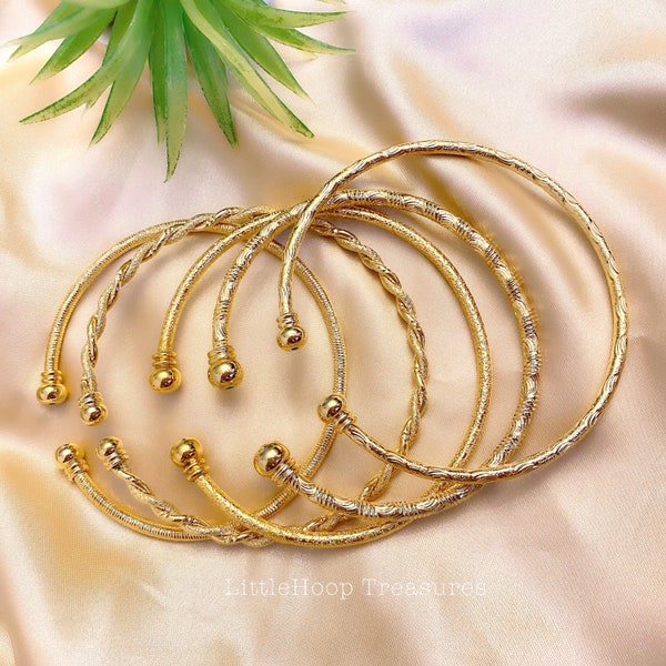 Bangle, 18K gold plated women adjustable bangle, gold cuff bangle, gold bracelet, adjustable bracelet, gift for her, bangle set, gold bangle