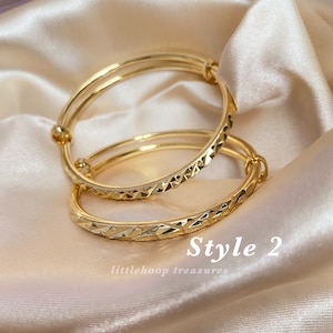 Baby bangle, 24K kids bangle, adjustable baby bangle, baby bangles, toddler bangles, gold bangles for baby, gift for baby girl
