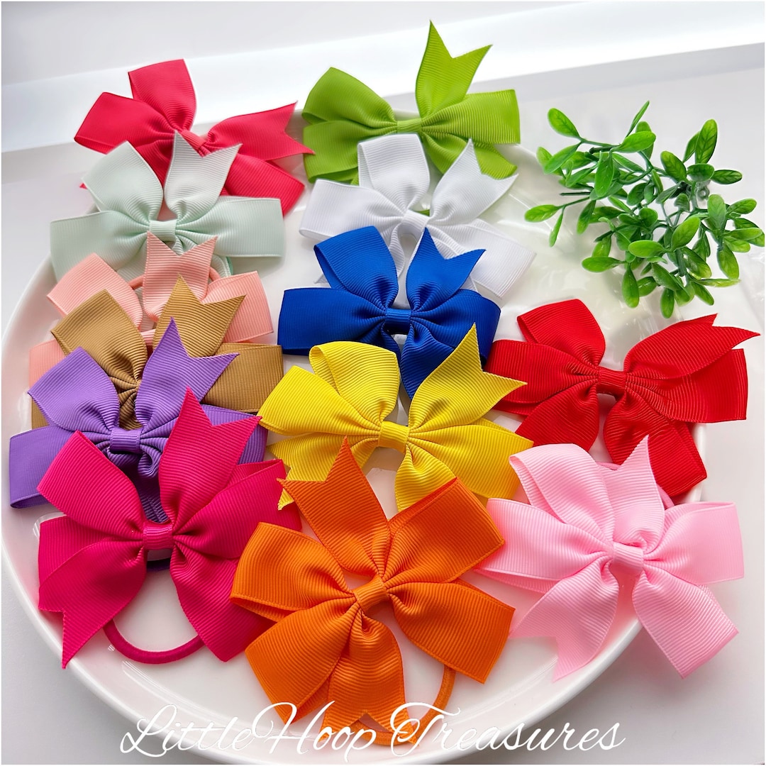 Bow Hair Ties Girl Hair Ties Hair Ties Large Ribbon Hair Ties Hair