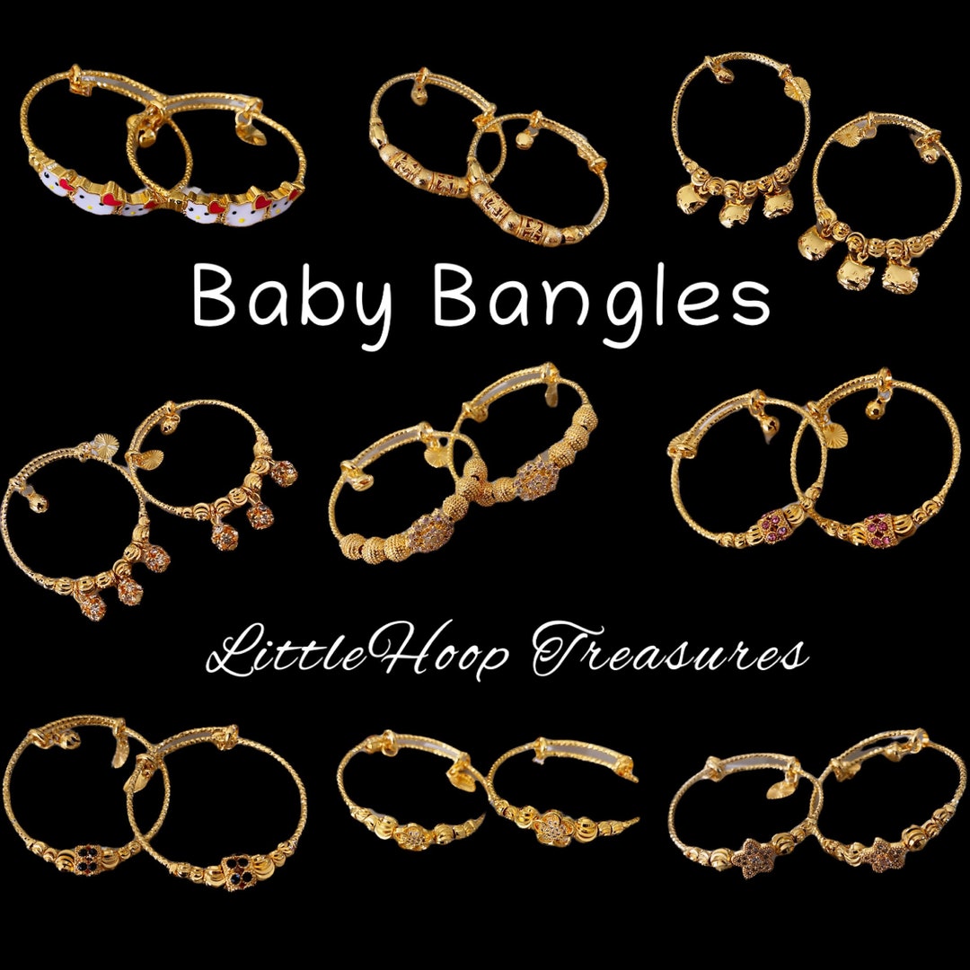 Baby Bangles Gold Plated, Girl Gold Bangles, Girl Bracelets, Baby