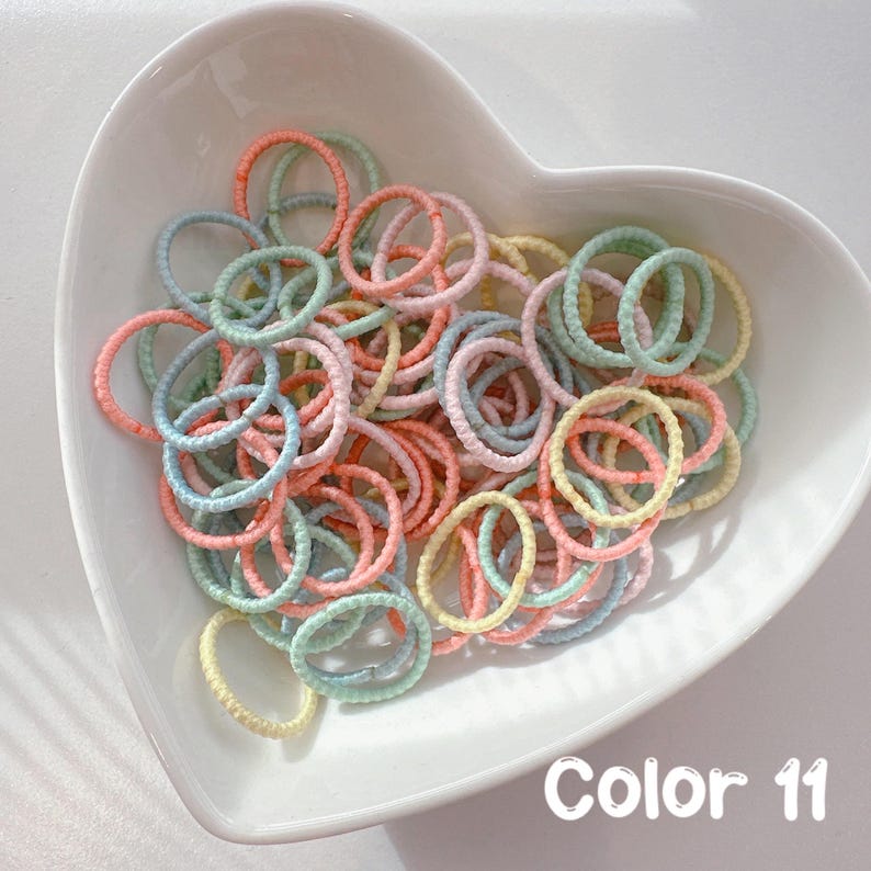 Gentle Baby Hair Ties | Soft Elastic Ponytail Holders, Set of 12 Color 11, Size 3/4”