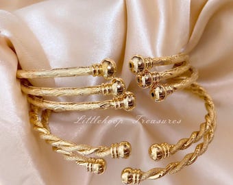 18K gold filled women bracelet, openable beacelet for women, Girl gold filled adjustable bangles, cuff bracelet gold filled