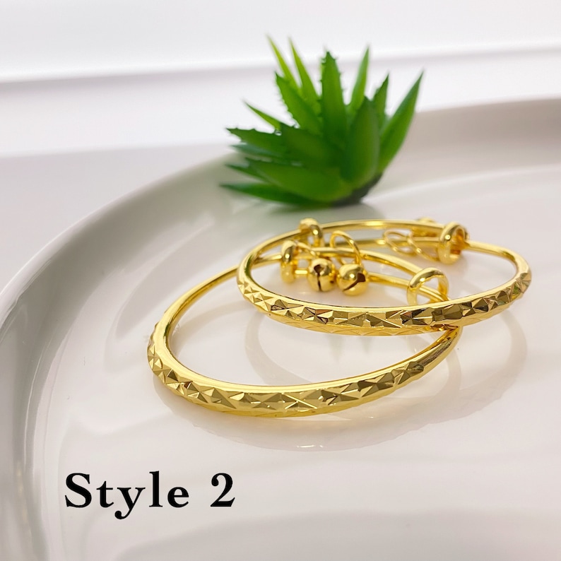 Children Gold Filled 22K Bangles, Toddler Gold Bangles, Toddler Gold ...