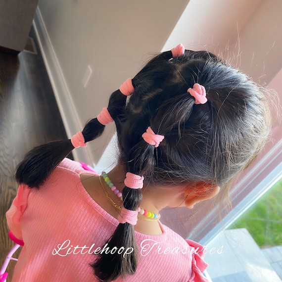 100 pièces élastiques pour cheveux avec nœud - filles / enfants - élastiques  pour
