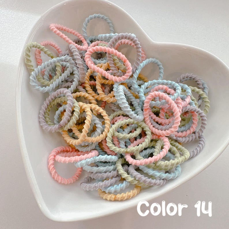 Gentle Baby Hair Ties | Soft Elastic Ponytail Holders, Set of 12 Color 14, Size 3/4”