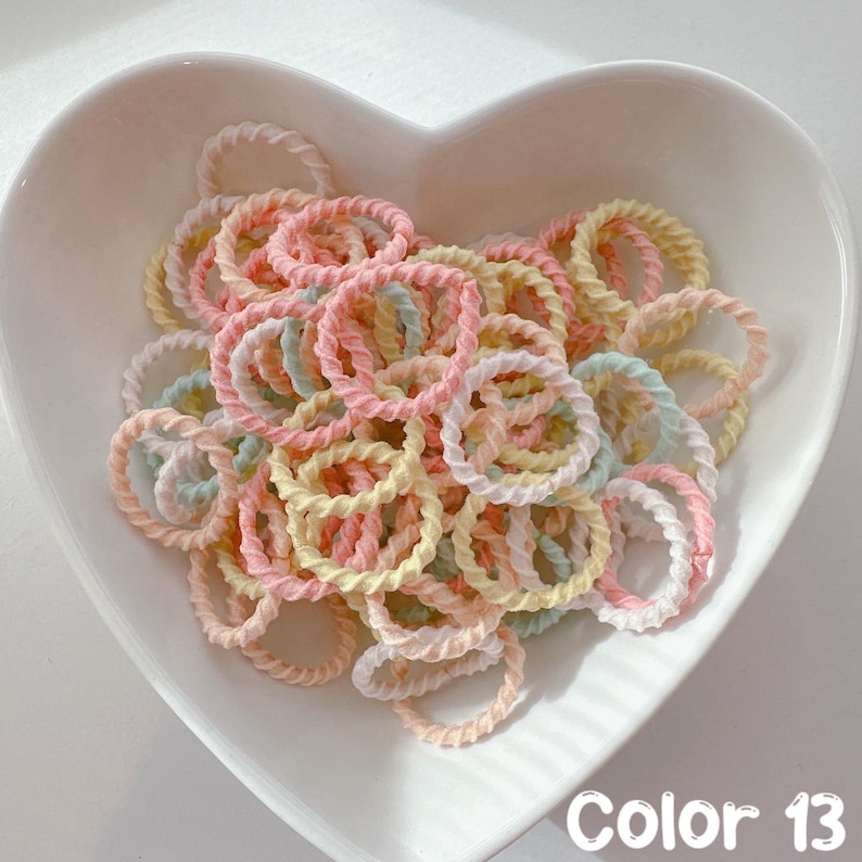 Gentle Baby Hair Ties | Soft Elastic Ponytail Holders, Set of 12 Color 13, Size 3/4”