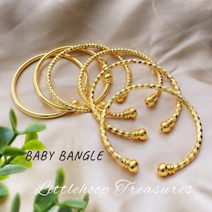 Gold Baby Bangles | Adjustable baby bangle | Gold filled toddler bangles | baby bracelet | infant gold bangles | bangles | gift for baby