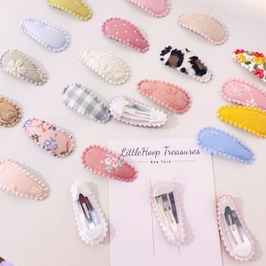 Mini Fabric hair clip | Baby hair Snap clips | no slip hair clip | cotton covered hair clip | toddler snap hair accessories | Girl hair clip