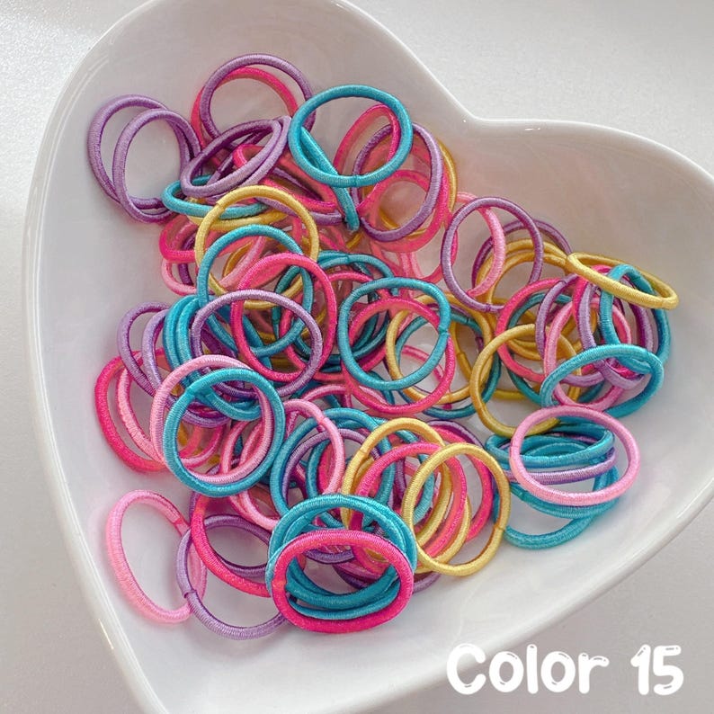 Gentle Baby Hair Ties | Soft Elastic Ponytail Holders, Set of 12 Color 15, Size 3/4”