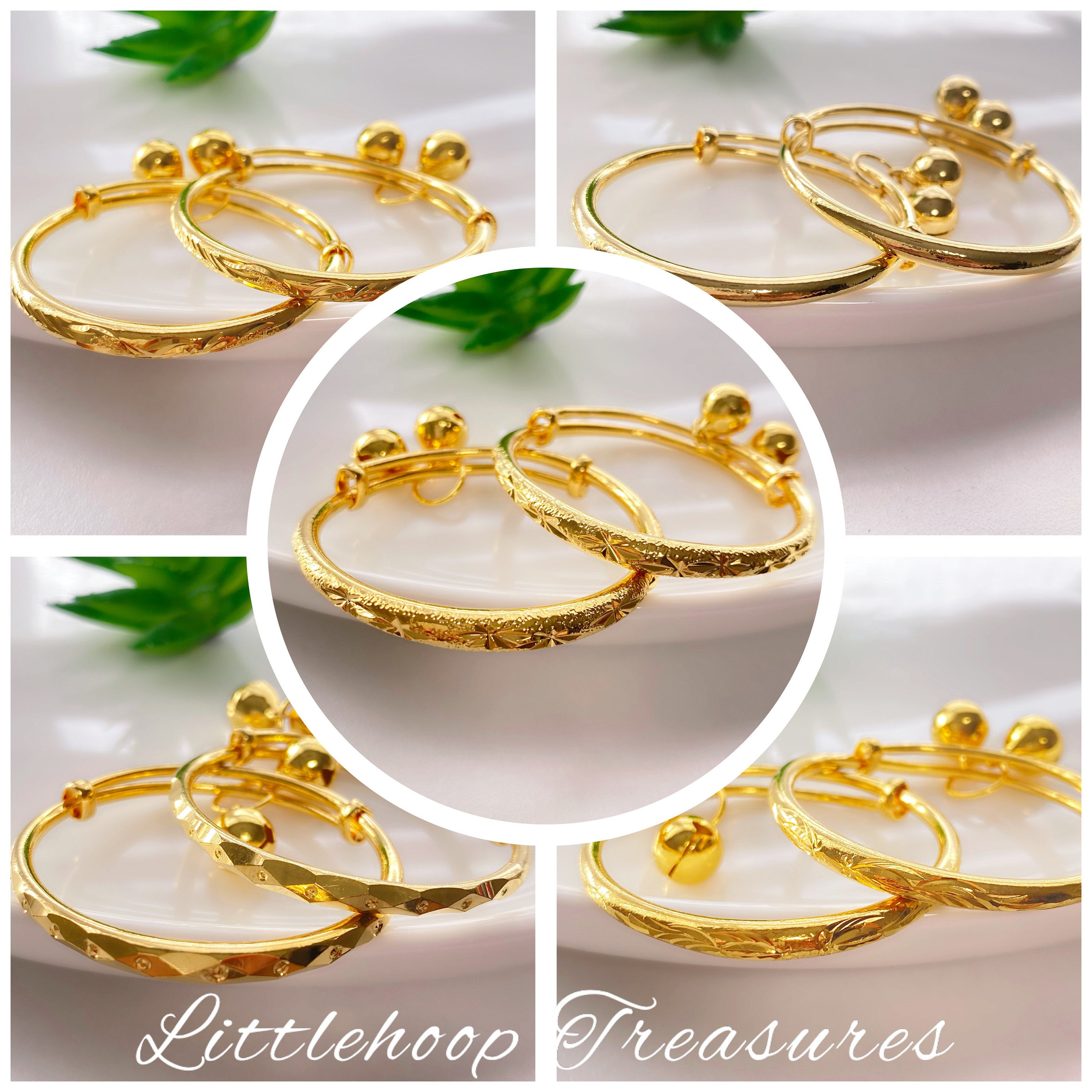 Baby Gold Bangles Gold Baby Bracelets Toddler Bangles Baby Gold