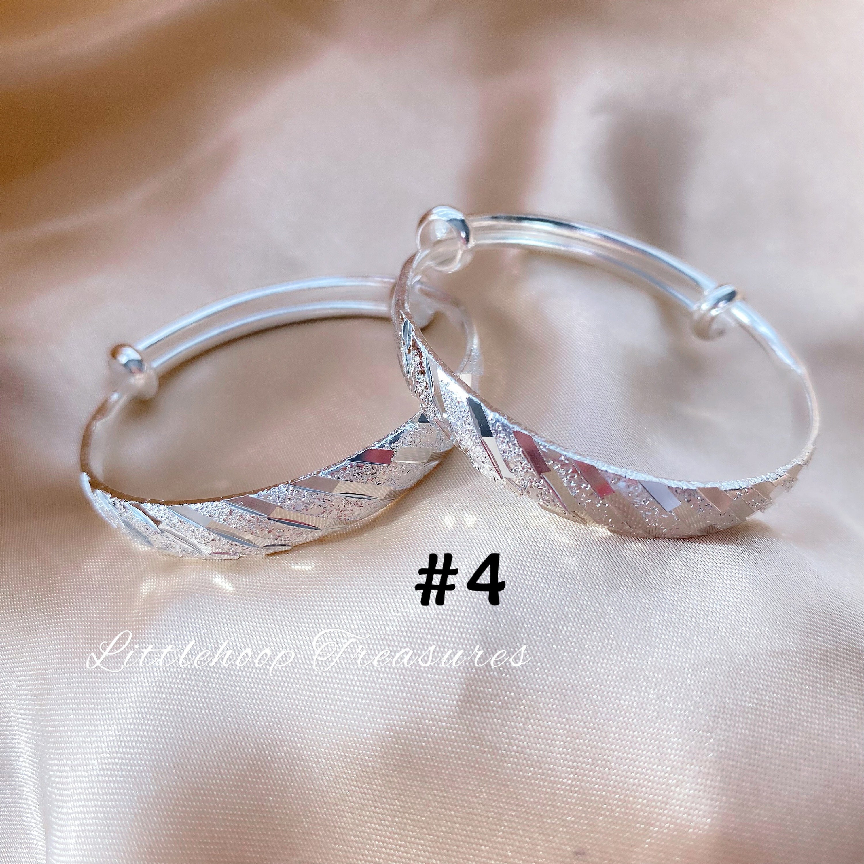 Silver Baby Bangles, Baby Bangles Sterling Silver, Baby Girl Bracelets ...