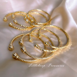 Baby Bangles, Baby cuff bangle, kids adjustable bangle set, baby bracelet, girl bracelet, 24k gold filled bangle for girl, gift for baby