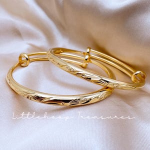 Baby gold filled bangles, gold baby bracelets, Toddler bangles, Baby gold bangles, gift for new mom, gift for baby, adjustable baby bangles