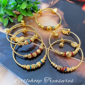 Baby & Toddler Bangles, 24k gold plated baby bangle, adjustable baby bangles, gift for baby, baby and toddler bracelets, gift for her
