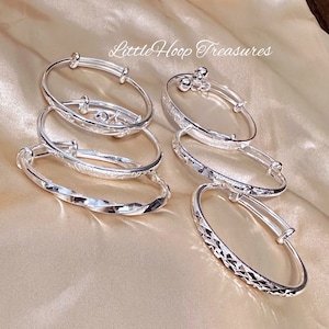 Baby Bangles, silver baby bracelets, beautiful girl bangles, silver toddler bangles, girl bracelets, baby bangle, gift for her