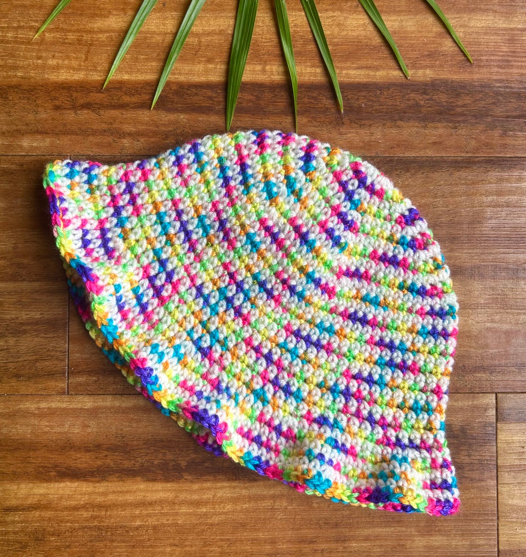 Striped Crochet Bucket Hat - Cream main image 0