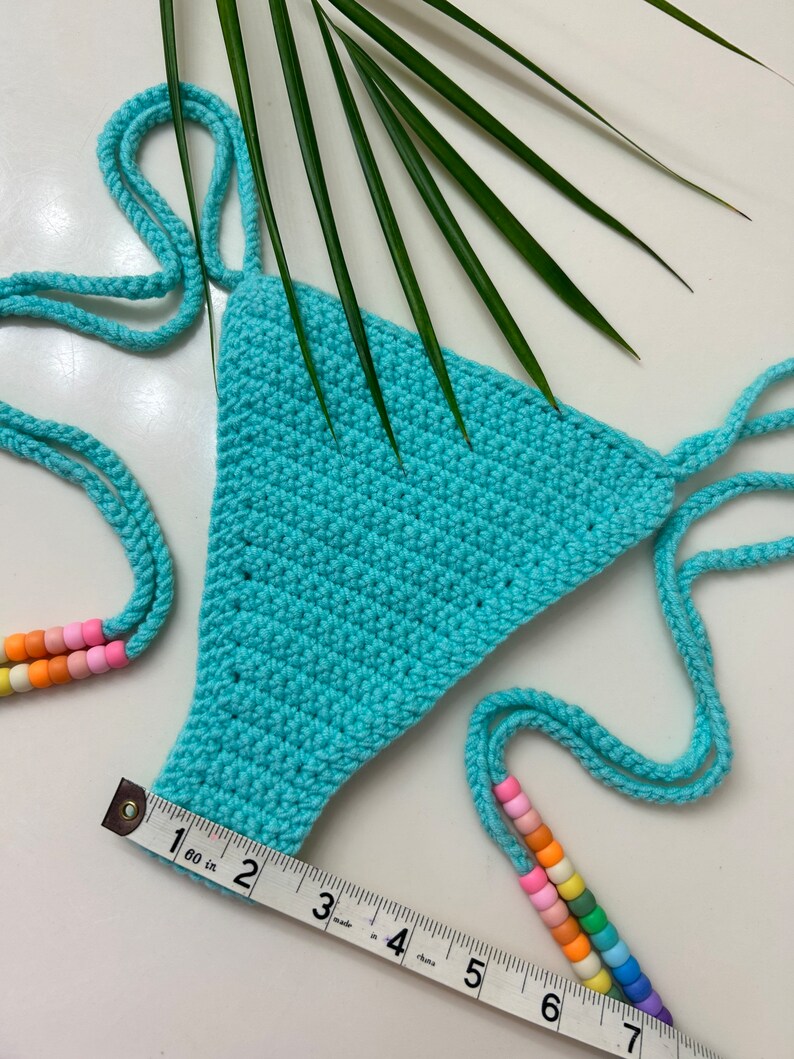 Rainbow Gradient Crochet String Bikini Set in the Color Turq Etsy