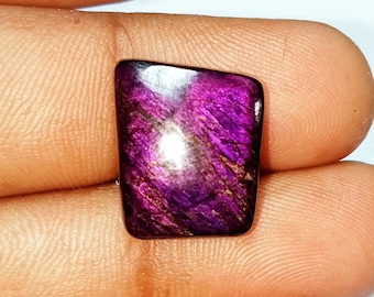 Ultimate 100% natural purpurite cabochão lindo roxo fogo purpurite pedra preciosa plana traseira para fazer joias 12 cts. 16x13x4mm