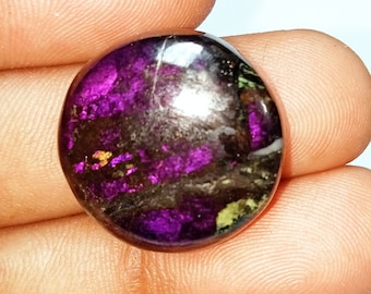 Ultimate 100% natural purpurite cabochão lindo roxo fogo purpurite pedra preciosa plana traseira para fazer joias 30 cts. 21x21x6mm