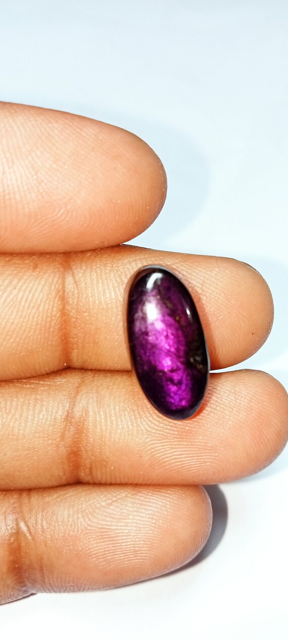 Ultimate 100% Natural Purpurite Cabochon Beautiful Purple Fire Purpurite Gemstone Flat Back Stone For Making Jewelry 12 Cts. 17x9x6 mm