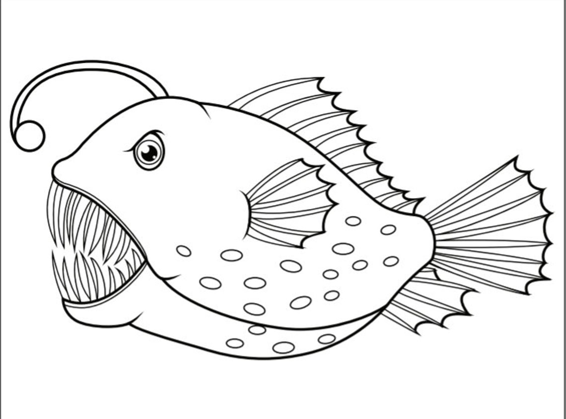Fish Coloring Pages Fish Template 21 Printable Coloring Pages - Etsy