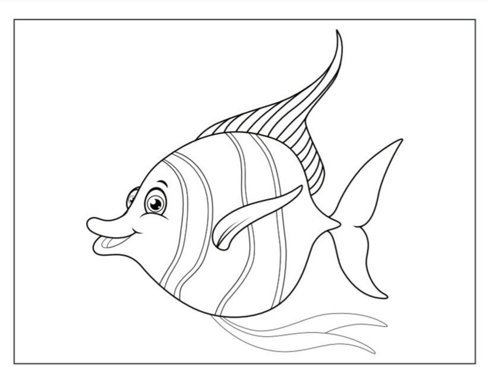 Fish Coloring Pages Fish Template 21 Printable Coloring Pages - Etsy