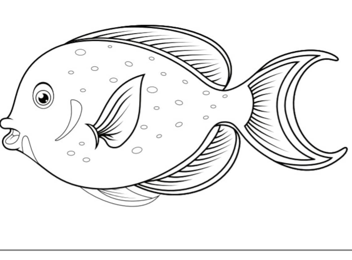 Fish Coloring Pages Fish Template 21 Printable Coloring Pages - Etsy