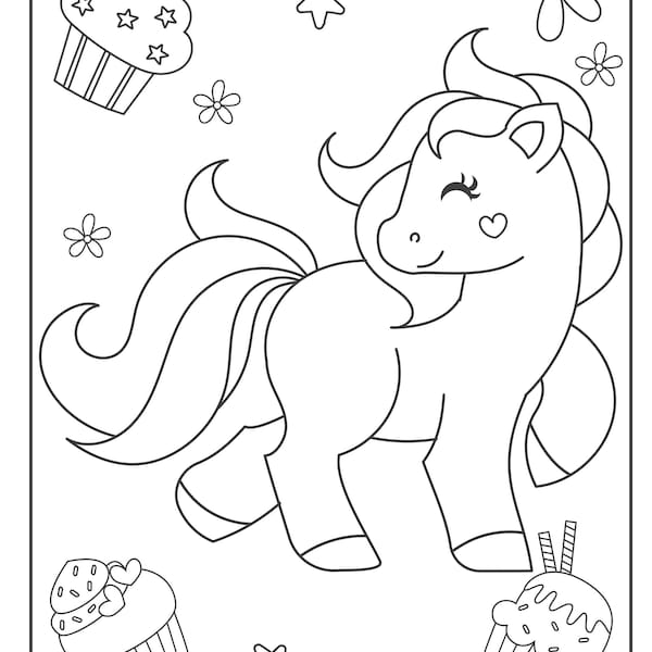 Pony Horse Coloring Pages Mini Horse Printable Fun Pony Coloring Pages