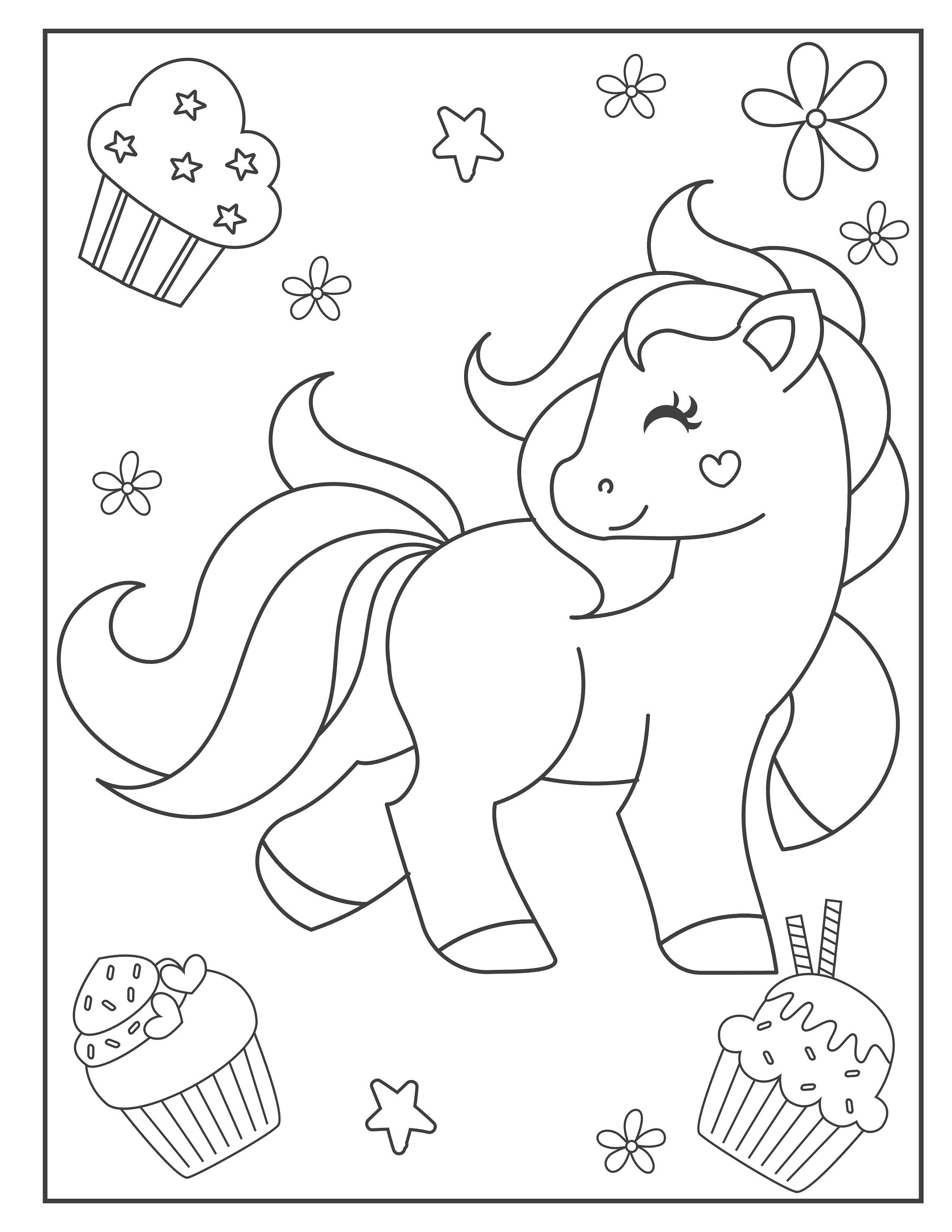 pony horse coloring pages mini horse printable fun pony etsy australia