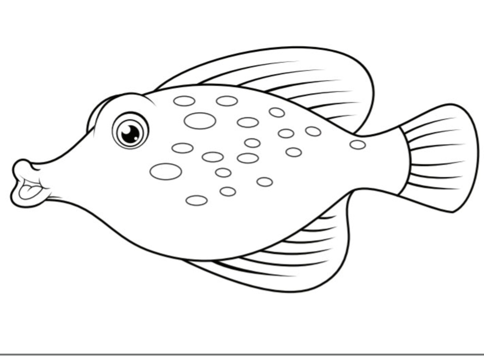 Fish Coloring Pages Fish Template 21 Printable Coloring Pages - Etsy