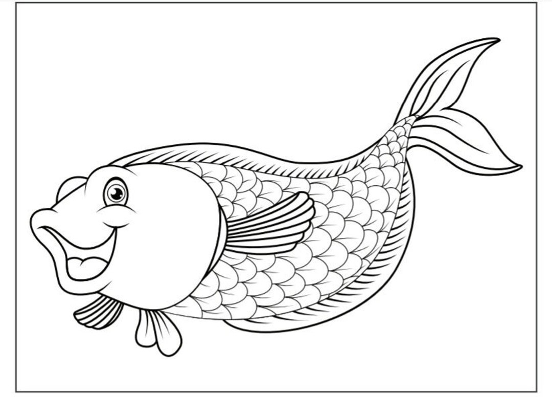 Fische Ausmalbilder Fish Template 20 Malseiten zum Ausdrucken   Etsy.de