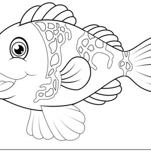 Fish Coloring Pages Fish Template 21 Printable Coloring Pages image 8