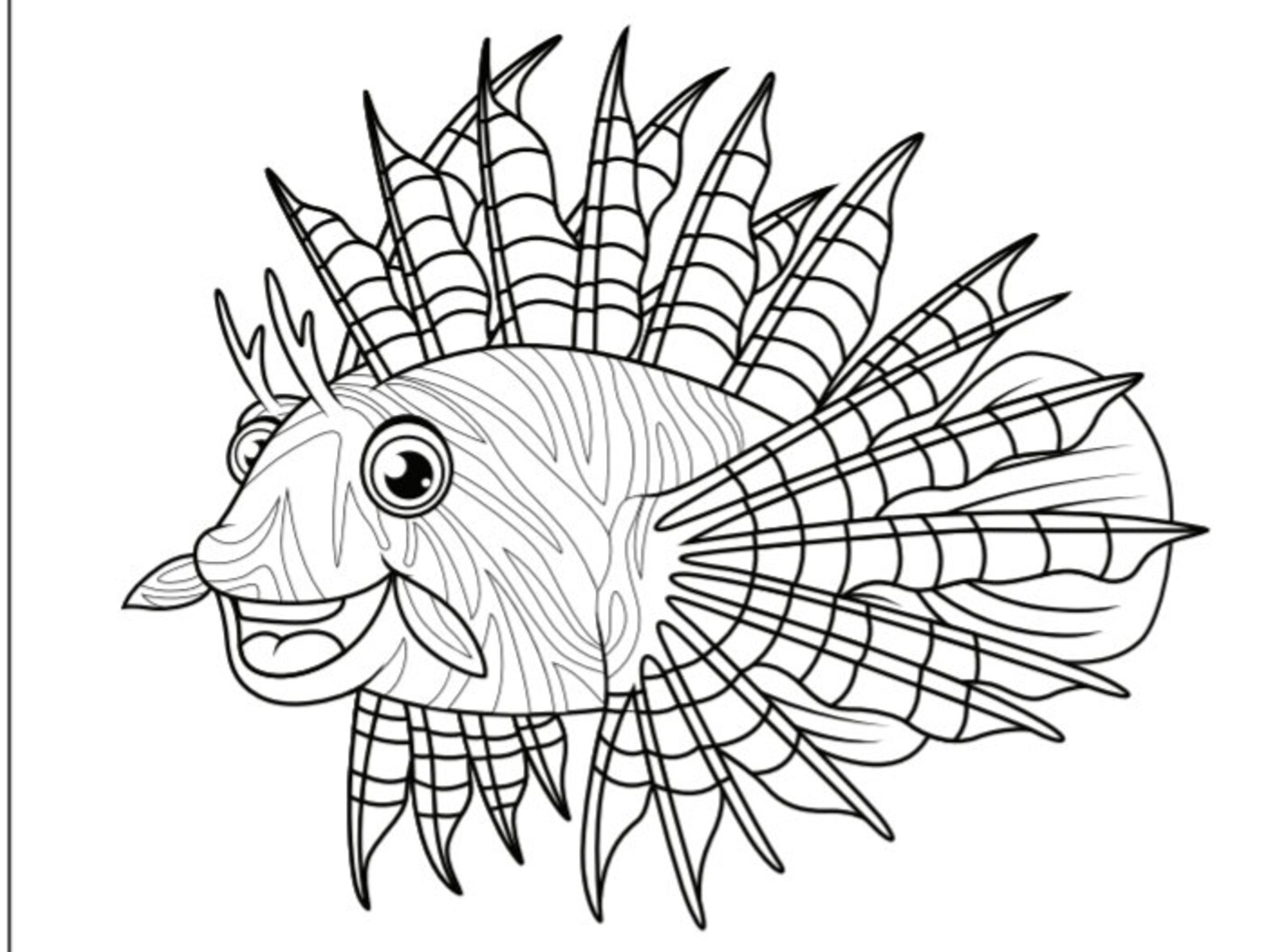 Fish Coloring Pages Fish Template 21 Printable Coloring Pages - Etsy
